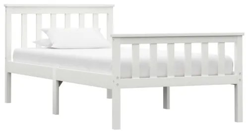 vidaXL Posteľný rám, 2 zásuvky, biely, borovica 90x200 cm-