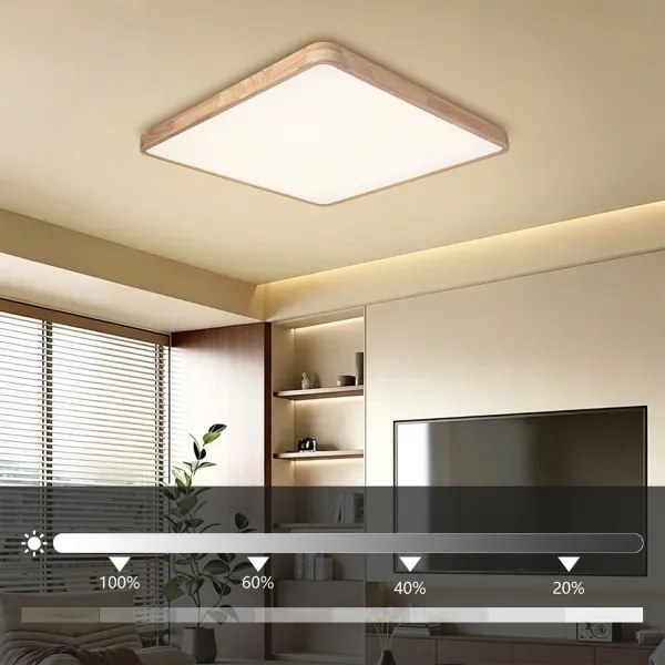BRILAGI - Stmievateľné LED svietidlo WOODLINE SQUARE LED/100W/230V dub 80x80 cm + DO