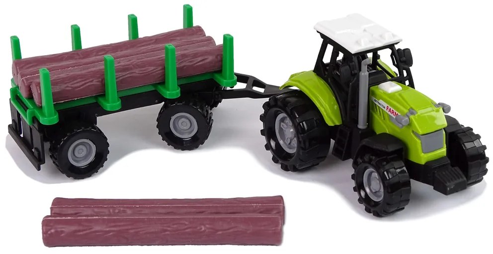 LEAN TOYS Zelený traktor s prívesom