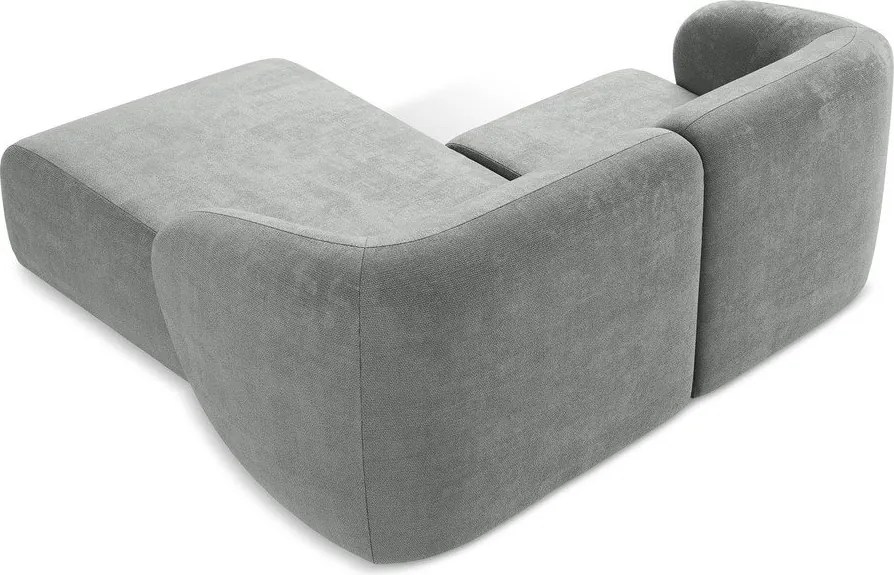 Sivá ženilková rohová pohovka (pravý roh/s leňoškou) Lani – Makamii