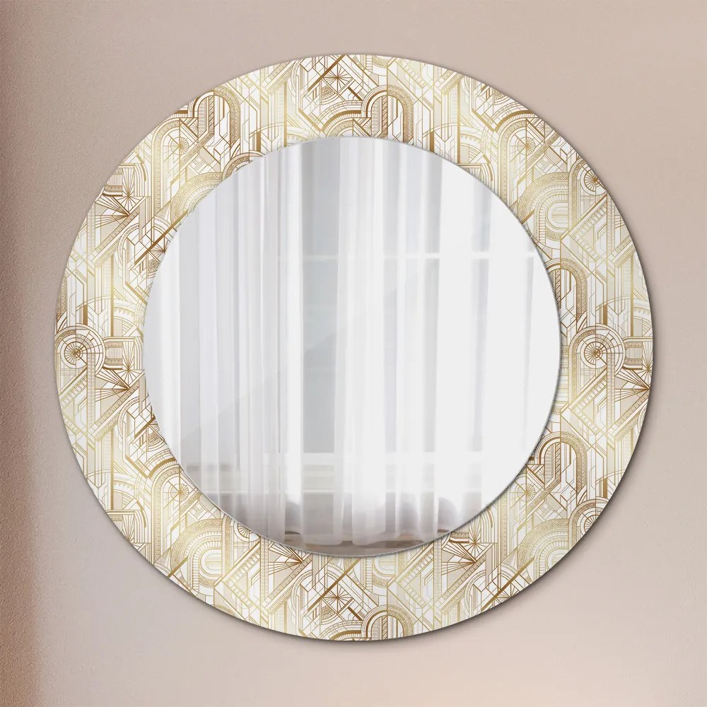 Zloženie Art Deco Okrúhle dekoračné zrkadlo na stenu