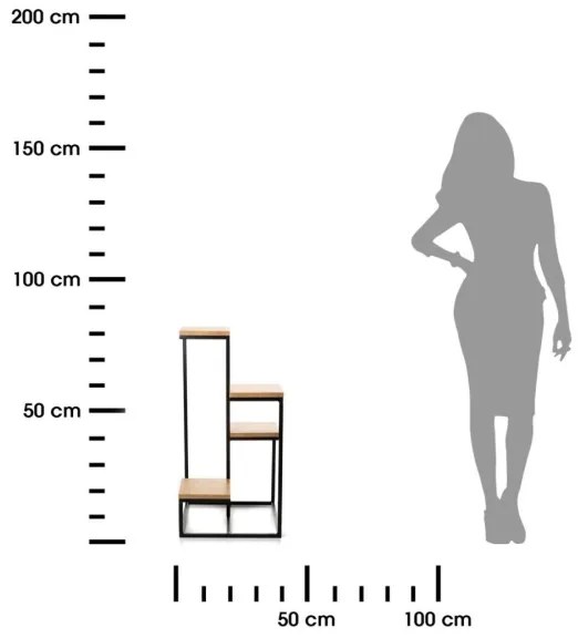 Stojan na kvety KASKADA 79x40 čierna/hnedá