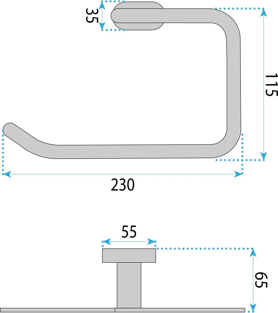 Rea Til, vešiak na uterák, zlatá matná, REA-88069