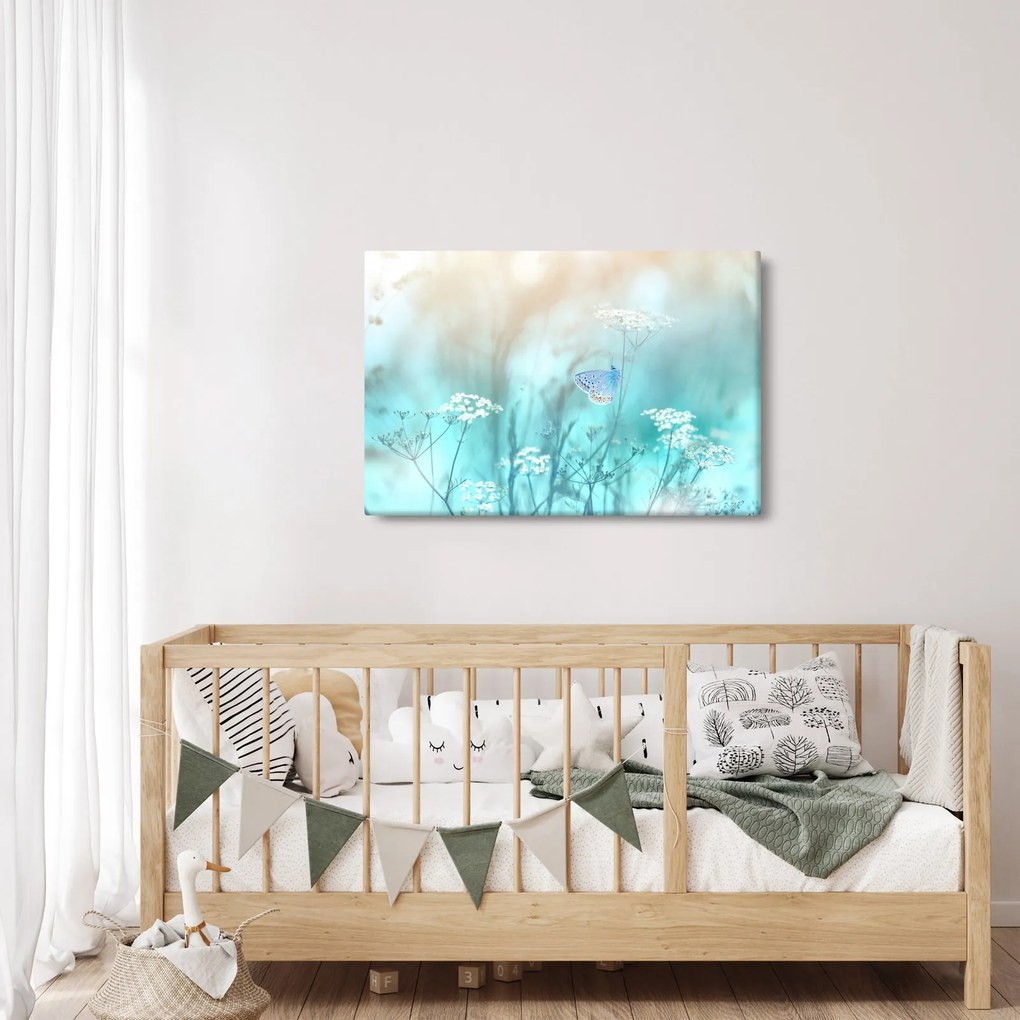 Obraz - Motýlik v modrom (90x60 cm)