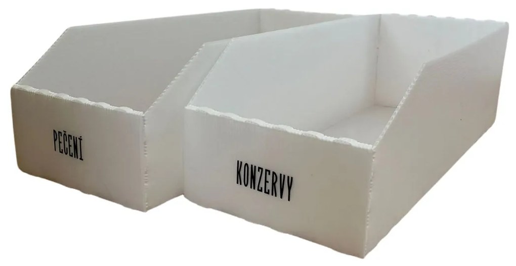 Úložný box, plastový biely 20x50x16cm – do špajze aj do skrine KARTONPLAST