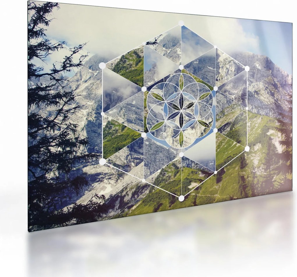 Sklenený obraz - Geometrický sklenený obrazec (70x50 cm)