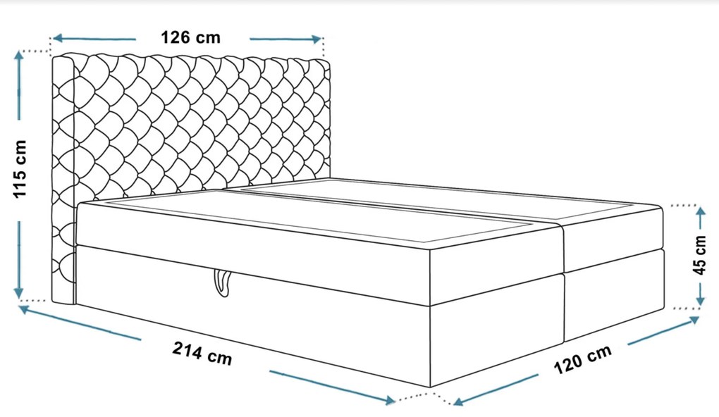 PROXIMA.store - Kontinentálna boxspring posteľ ZOLA ROZMER: 120 x 200 cm, TYP MATRACA: TAŠTIČKOVÉ PRUŽINY, VRCHNÝ MATRAC (TOPPER): BEZ TOPPERU