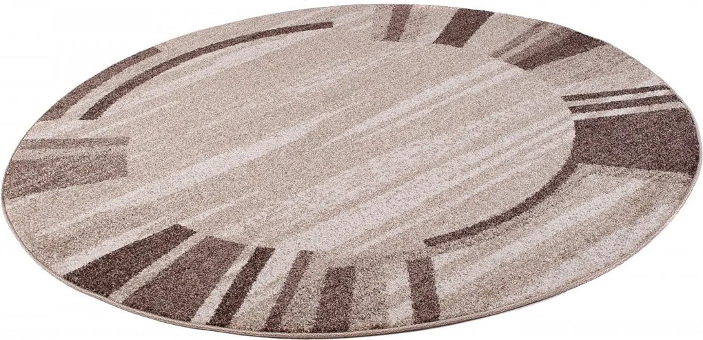 TA Koberec 3443A TMAVOBÉŽOVÉ SÁRÍ KOLESO 3UX Rozmer: 130x130 cm