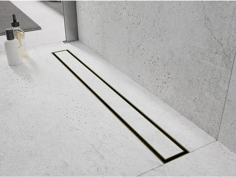 Mexen Flat 360° M13 sprchový žľab 2v1, 60 cm, zlatá matná, 1A10060-40