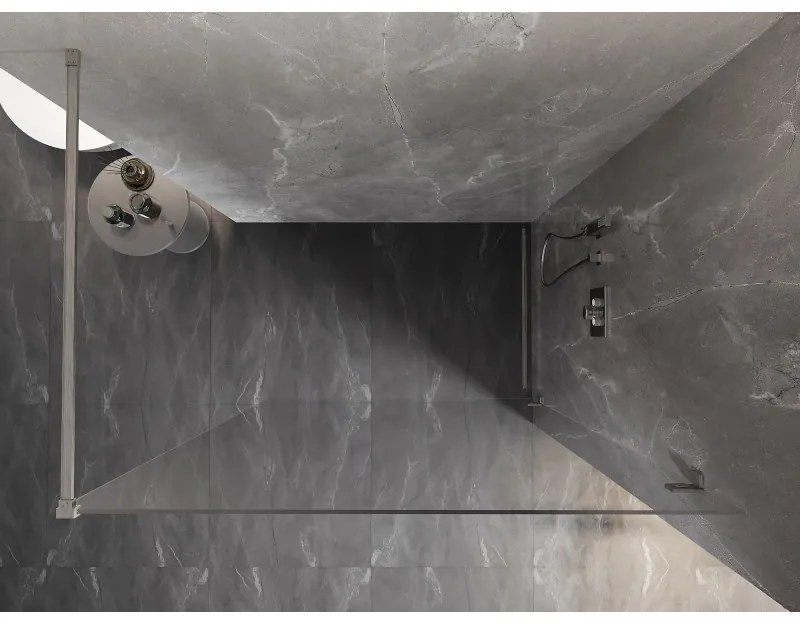 Mexen Lunar sprchová stena pravá 100 x 200 cm, 8mm číre sklo, brúsená oceľ, 830-100-000-97-00-P