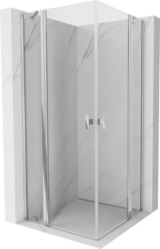 Mexen, Mexen Mist Duo výklopný sprchový kút 90 x 90 cm, priehľadný, chróm - 8A4-090-090-01-00