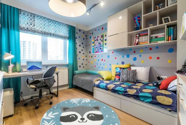 Detský koberec Lima C884A modrý / krémový