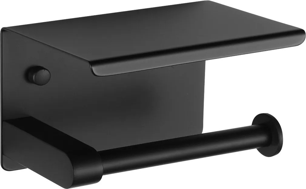 Sapho Sapho, Držiak toaletného papiera s poličkou, čierna matná, UN1197B
