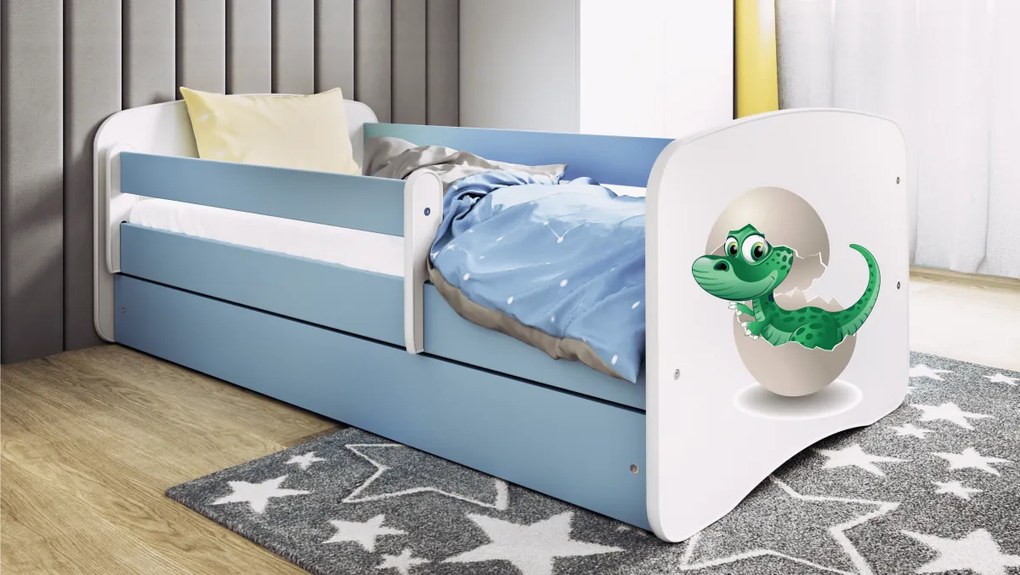 Detská posteľ Babydreams dinosaurus modrá