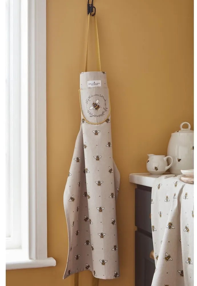 Béžovo-žltá bavlnená zástera Cooksmart ® Bumble Bees