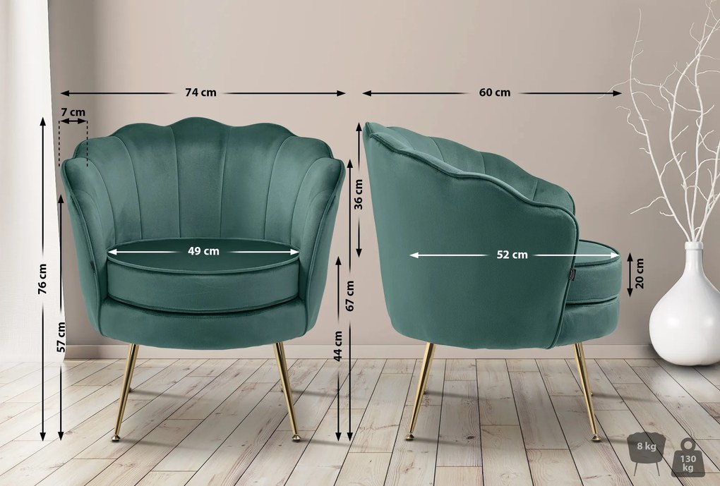 Stolička Rosita zamat - zelená