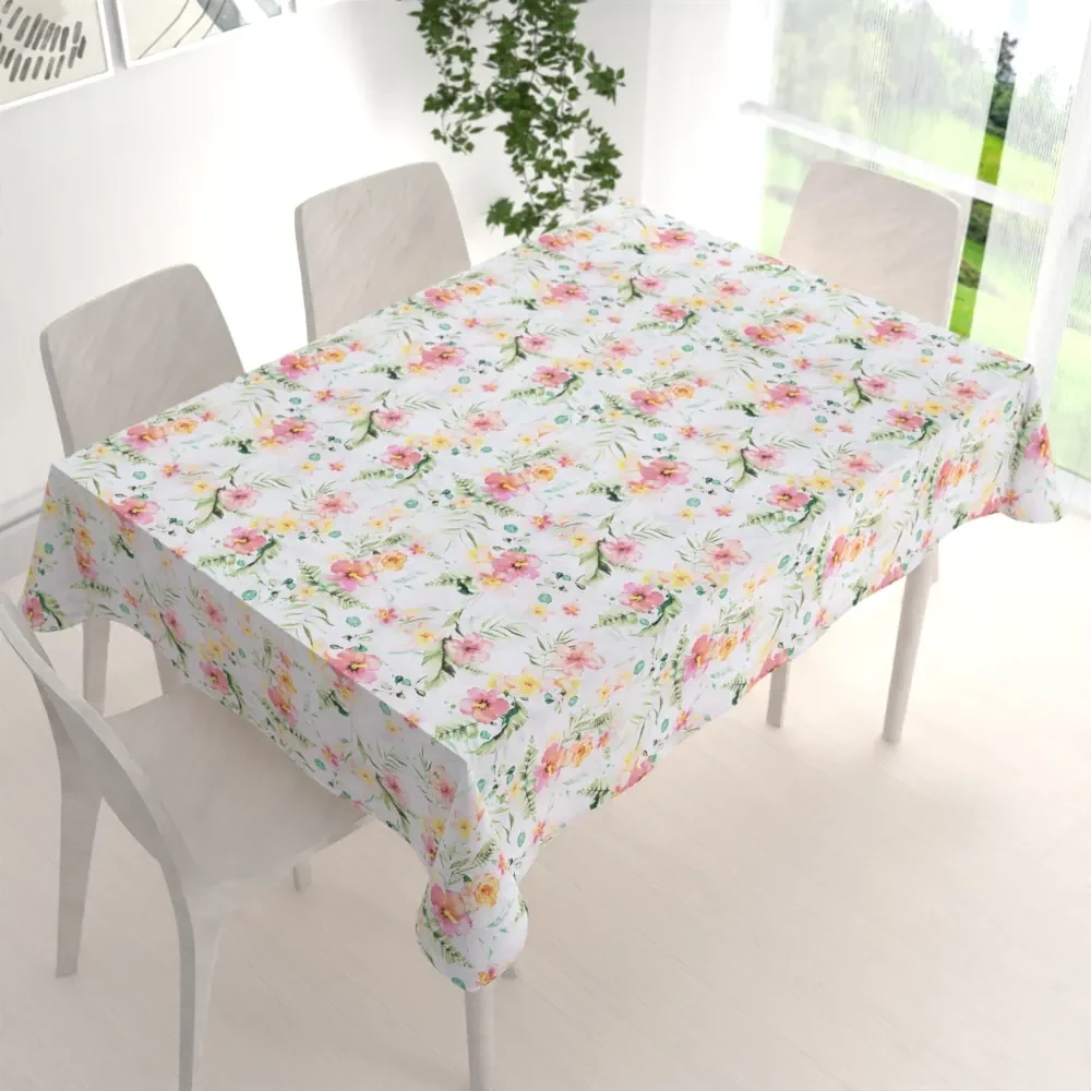 Biante Bavlnený obdĺžnikový obrus Sandra SA-283 Havajské kvety 100x140 cm