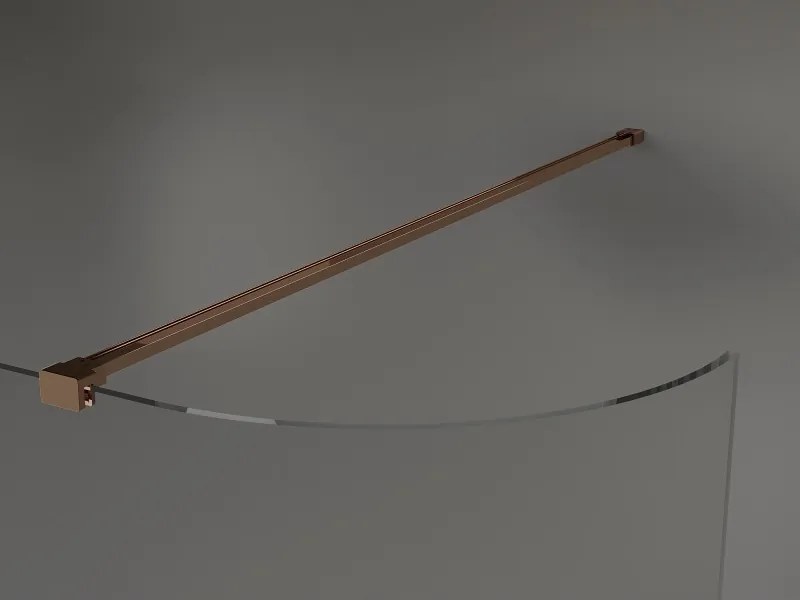 Mexen Kioto, zaoblená sprchová zástena 130 x 200 cm, 8mm číre sklo, ružové zlato profil, 800-130-101-60-06