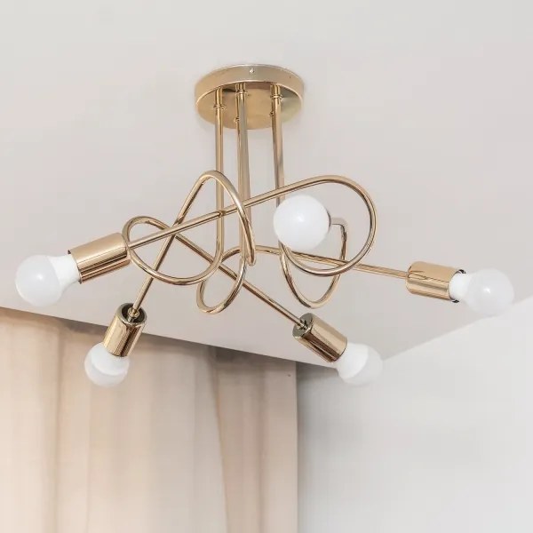 Prisadený luster OXFORD 5×E27/15W/230V zlatý