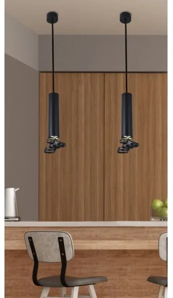 Luster na lanku TUBA 1xGU10/50W/230V čierna