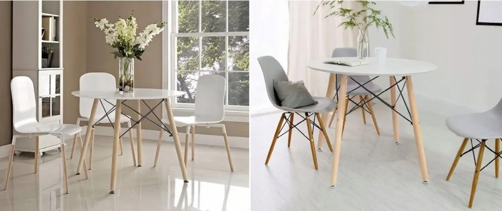 TRENDIE Jedálenský stôl SCANDI 60 cm biely