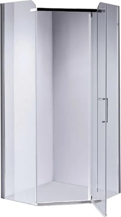 BPS-koupelny Päťuholníkový sprchovací kút KZ91B 90x90 chróm/transparent - bez vaničky