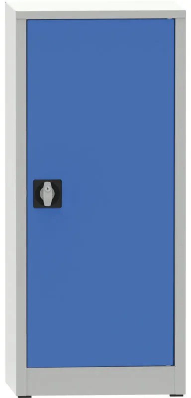 Dielenská policová skriňa na náradie KOVONA, 2 police, zváraná, 508 x 500 x 1150 mm, sivá / modrá