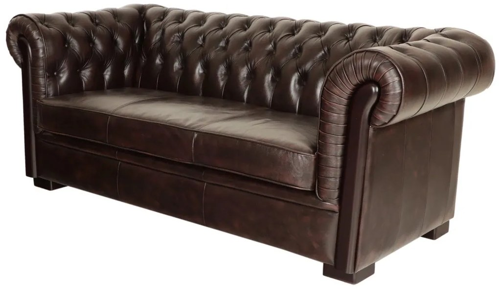 furniture-nabytek.cz - Kožená sedačka Chesterfield trojmiestna