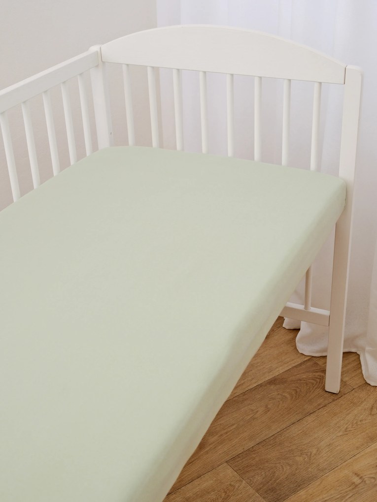 Jersey plachta do postieľky Classic 60 × 120 cm - sivozelená