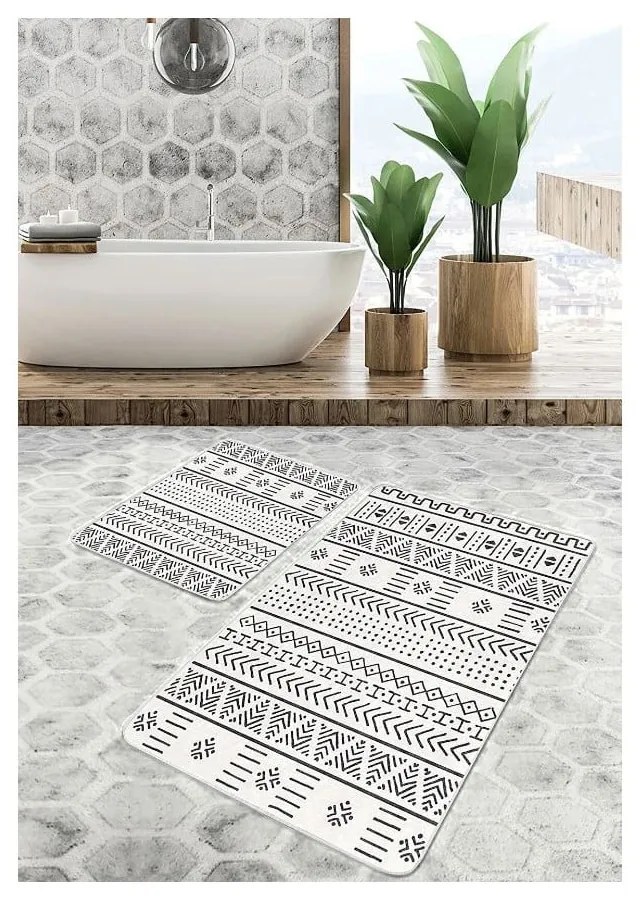 Čiernobiele kúpeľňové predložky v súprave 2 ks 60x100 cm – Mila Home