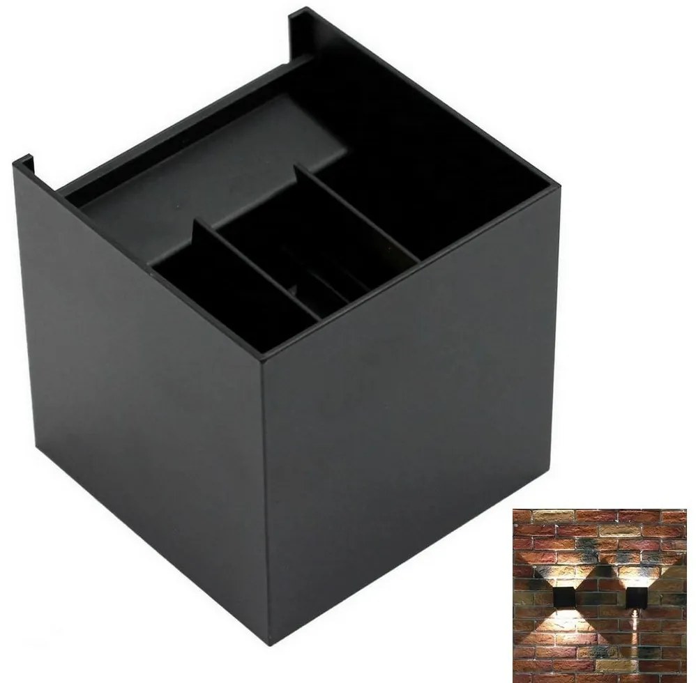 LED Vonkajšie nástenné svietidlo 2xLED/3W/230V IP54 čierna