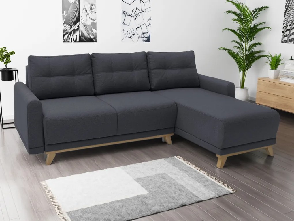 Tmavosivá rohová sedacia súprava ORANGE Varianta: Ľavý roh