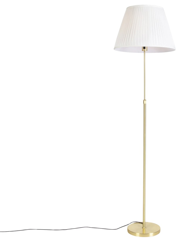 Stojaca lampa zlatá/mosadzná so skladaným tienidlom krémovým 45 cm - Parte