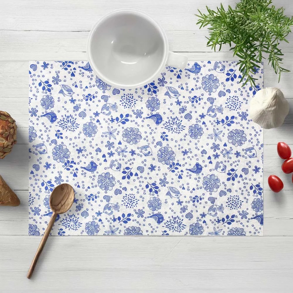 Biante Dekoračné prestieranie na stôl Leona LN-082 Modrý ľudový vzor 35x45 cm