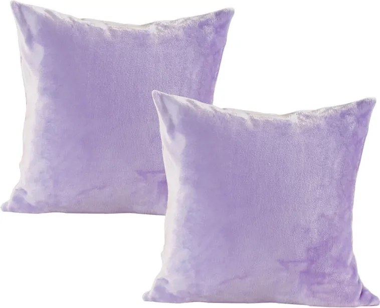 Súprava 2 ks obliečok na vankúšiky z mikroplyšu fialové 40 x 40 cm