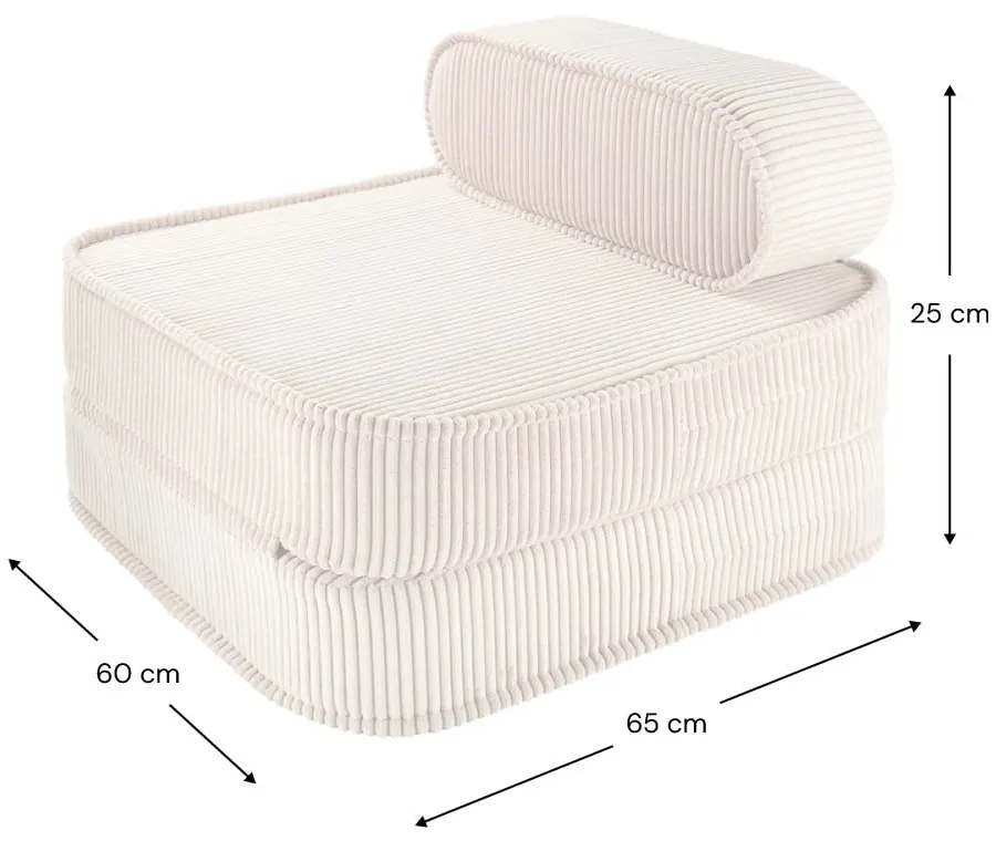 Krémové menčestrové detské kresielko Flip – Wigiwama