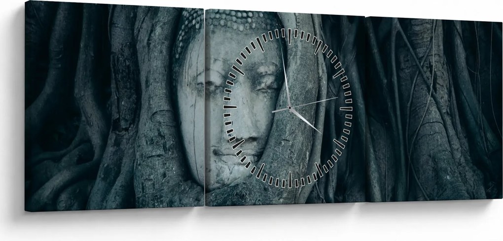 Obraz - Thajská tvár (s hodinami) (90x30 cm)