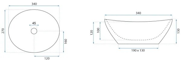 REA-U0623 - Umývadlo na dosku SOFIA MINI 27x34 cm keramika/lesklá biela