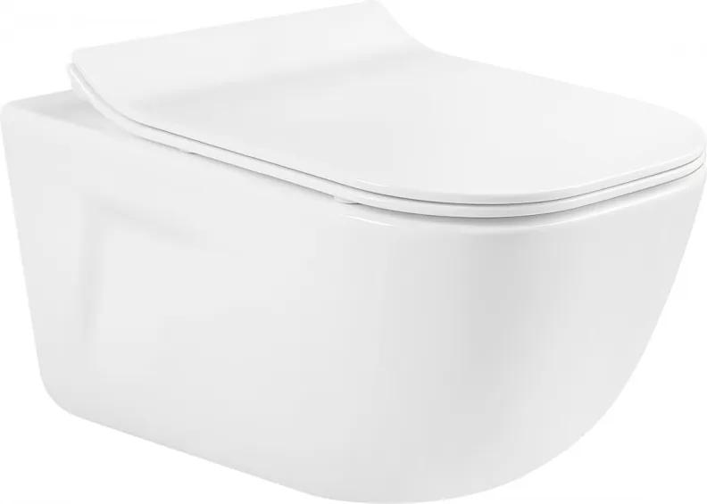 MEXEN MARGO, závesné wc s pomaly padajúcim WC sedátkom, 51 x 35 cm, biela, 30420800