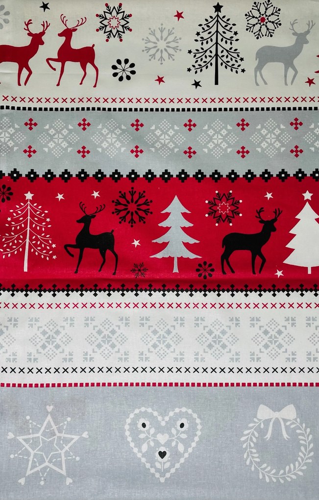 INTERMEDIC SK Látka Christmas Red/Grey 10ks cca 140x30 cm