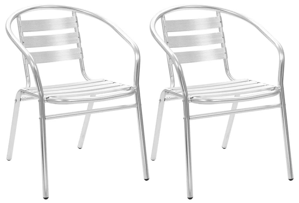 vidaXL Stohovateľné vonkajšie stoličky 2 ks, hliník