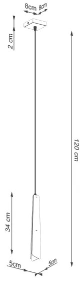 Sollux SL.1400 - Luster na lanku PRYSM 1xG9/8W/230V čierna