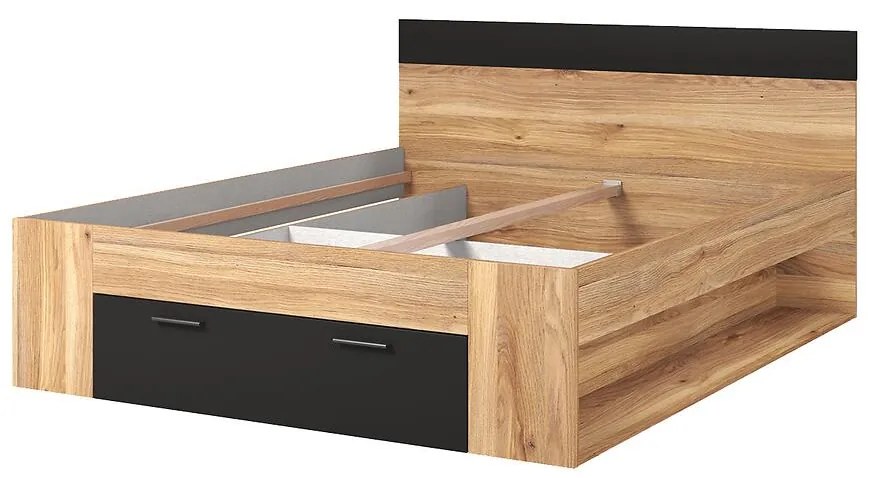 Posteľ 160/200 Beta 91 Dub Mauvella/čierna