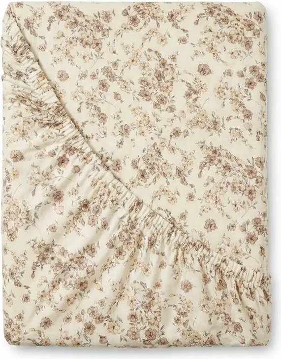 Kvalitex Bavlnené napínacie prestieradlo Kvítíbéžové, 160 x 200 cm, 160 x 200 cm