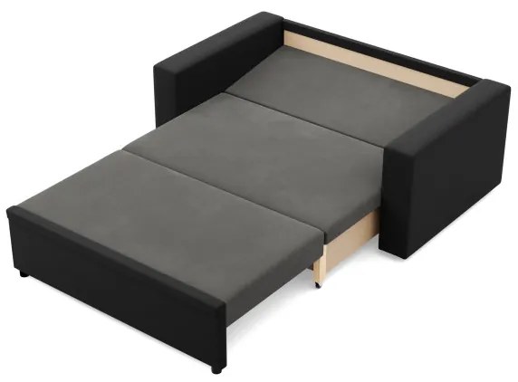 Dvojmiestna pohovka LUNA rozkladacia, popolová / čierna