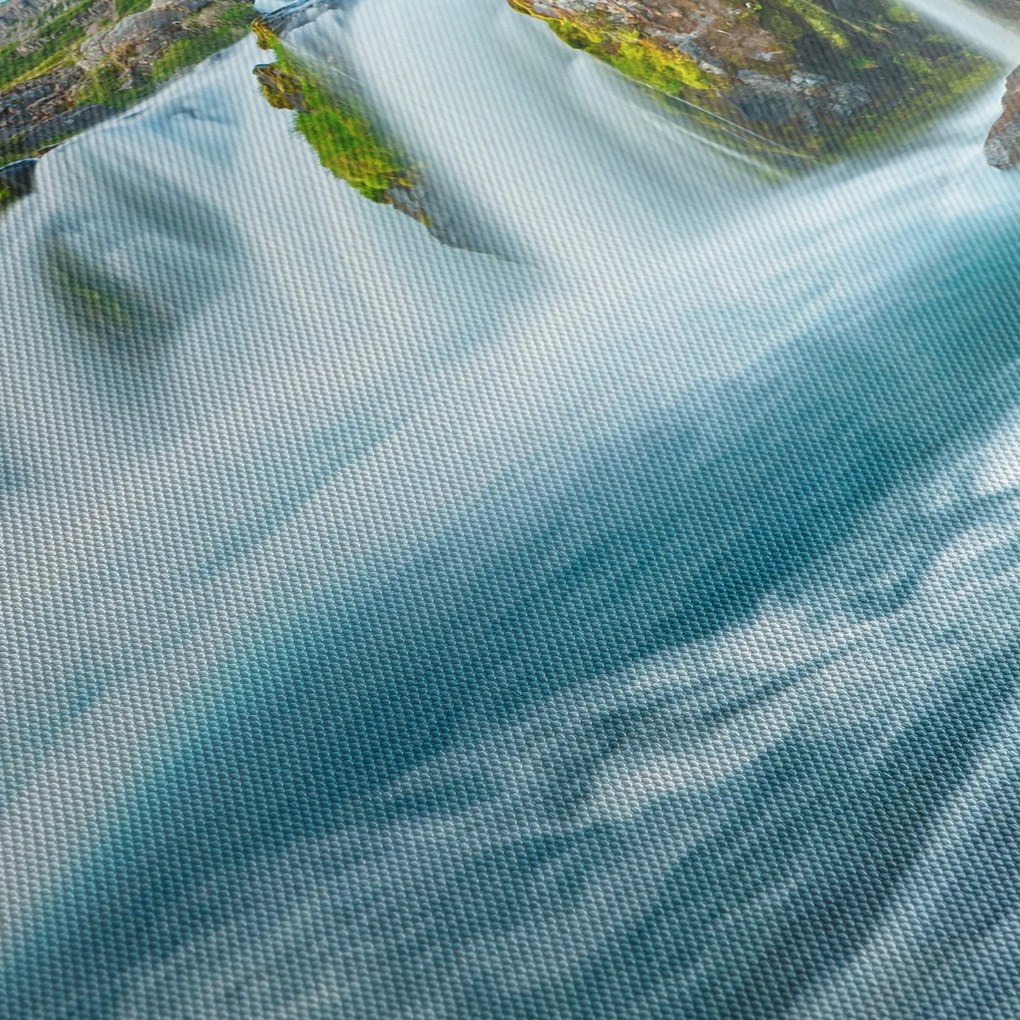 Obraz - Skaly s vodopádmi (120x50 cm)