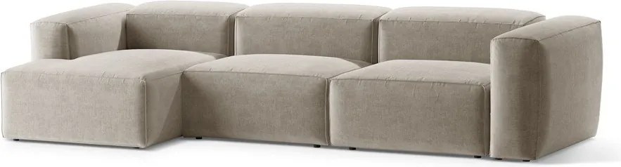 Béžová rohová pohovka (ľavý roh/s leňoškou) Bergamo – Cosmopolitan Design
