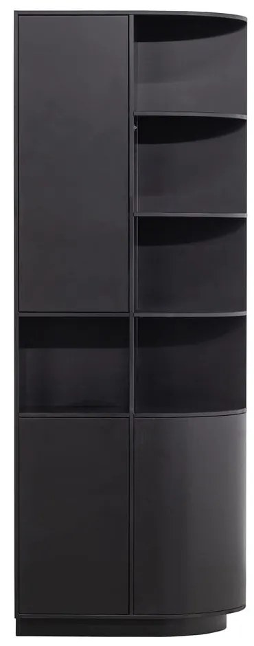 Čierna modulárna knižnica z borovicového dreva 78x210 cm Finca – WOOOD