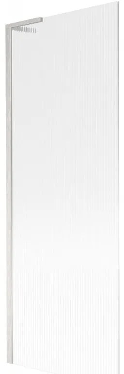 Mexen Next L, 1-krídlová vaňová zástena 70 x 150 cm, 6mm sklo s rebrovým vzorom, 6mm číre sklo, profil brúsená oceľ, 895-070-000-03-09-97