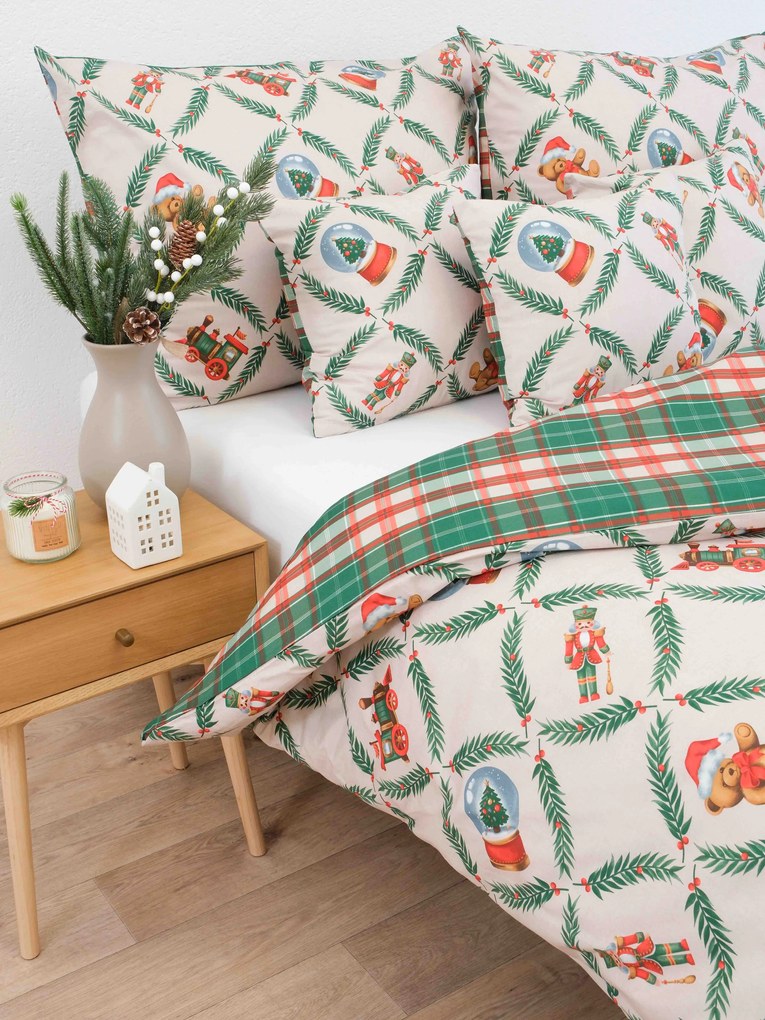 Vianočné predĺžené bavlnené obliečky Renforcé – Vianočný príbeh